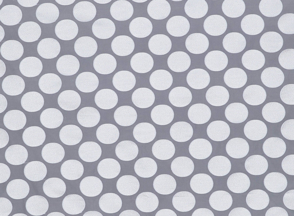 SILVER/WHITE | 22627 - SADIE METALLIC CIRCLE - Zelouf Fabrics