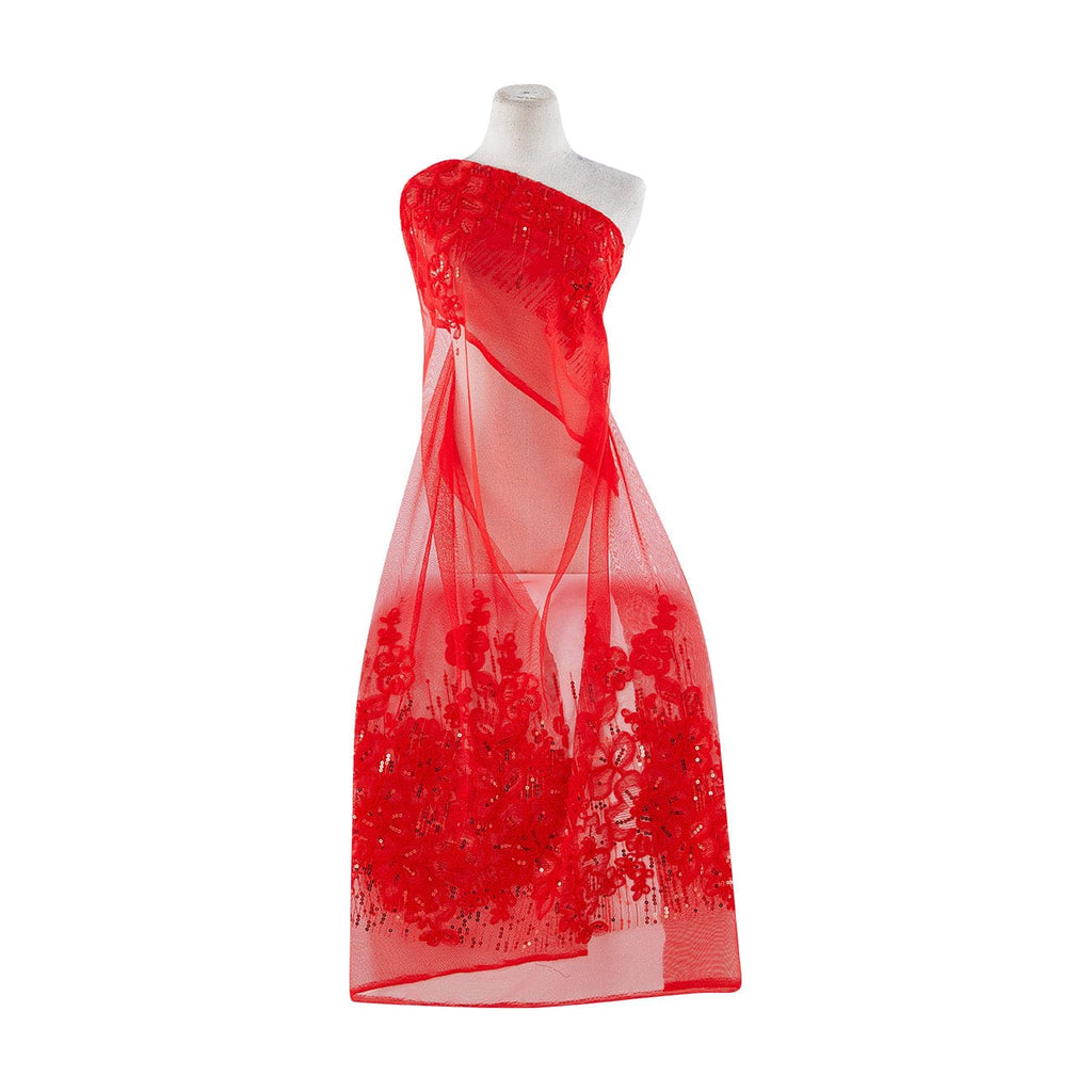 VALENTINA FLORAL TULLE W/ TRANS  | 22636 RED OBSESSION - Zelouf Fabrics