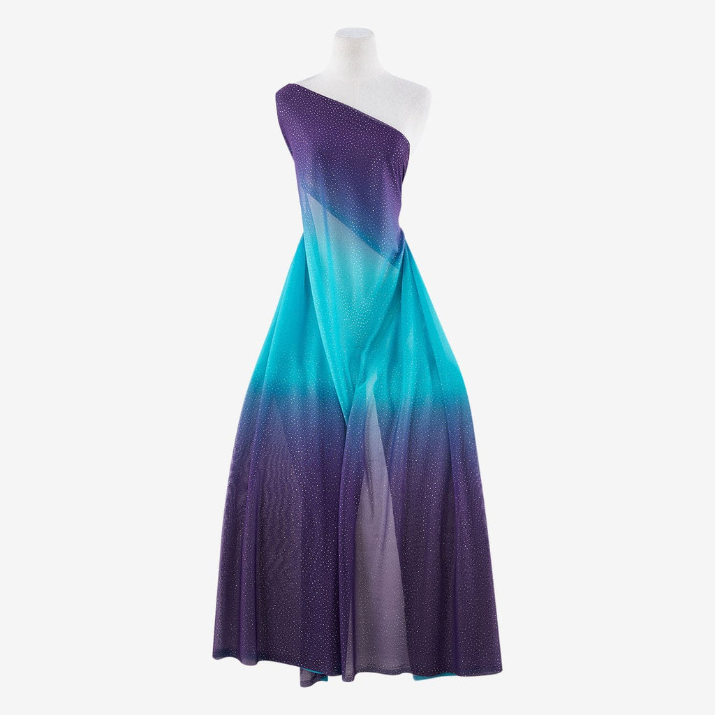 OMBRE GLITTER CHIFFON | 2264 TEAL ORCHID - Zelouf Fabrics