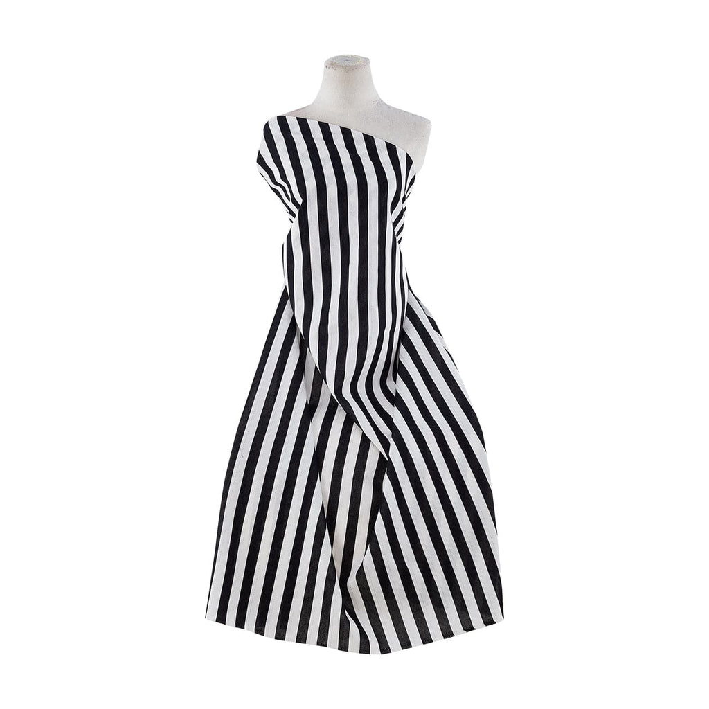 BLK/WHITE/SIL | 22663 - RATIONAL SMALL STRIPE - Zelouf Fabrics