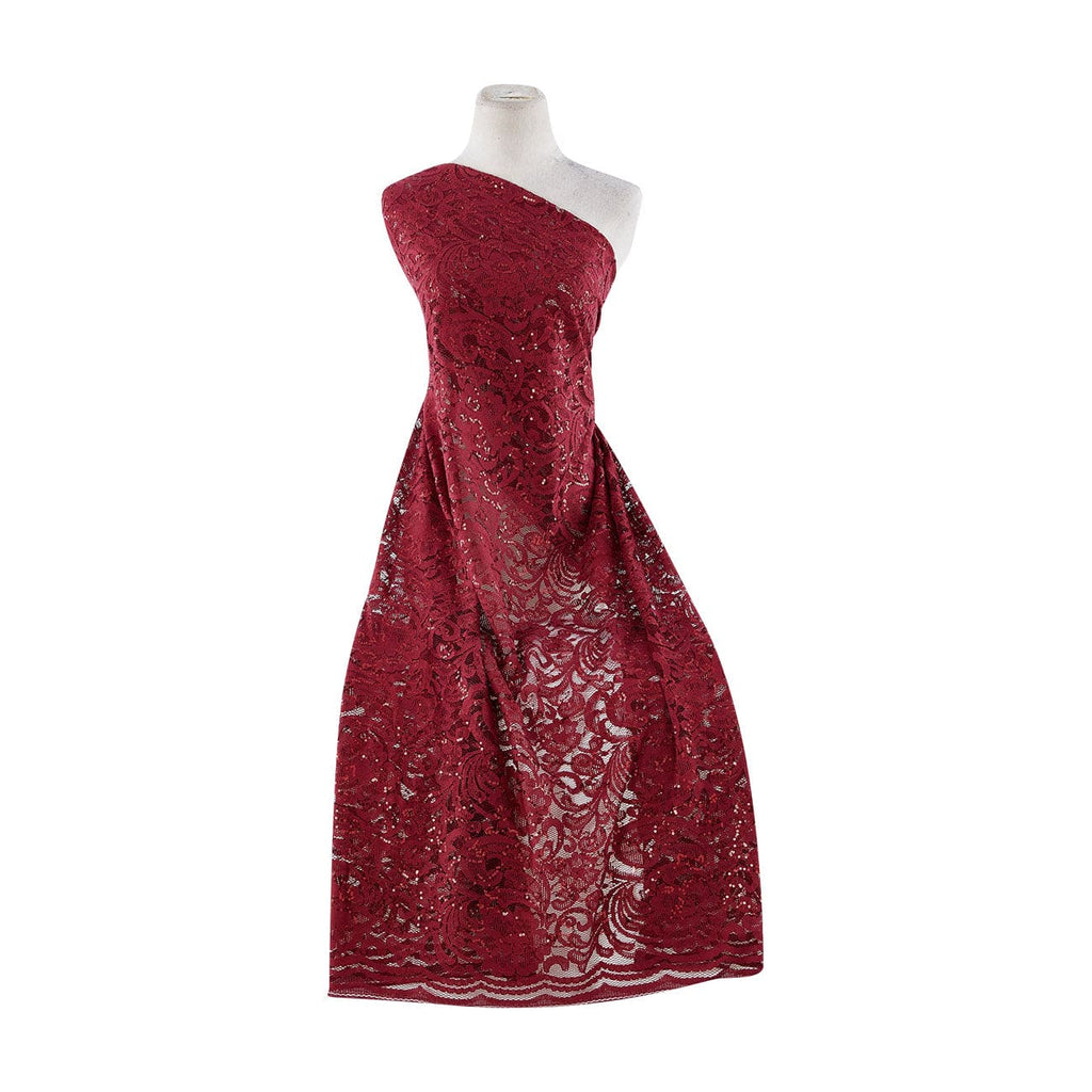 JUELS LACE W/SEQUINS  | 22714 BURGUNDY HONOR - Zelouf Fabrics