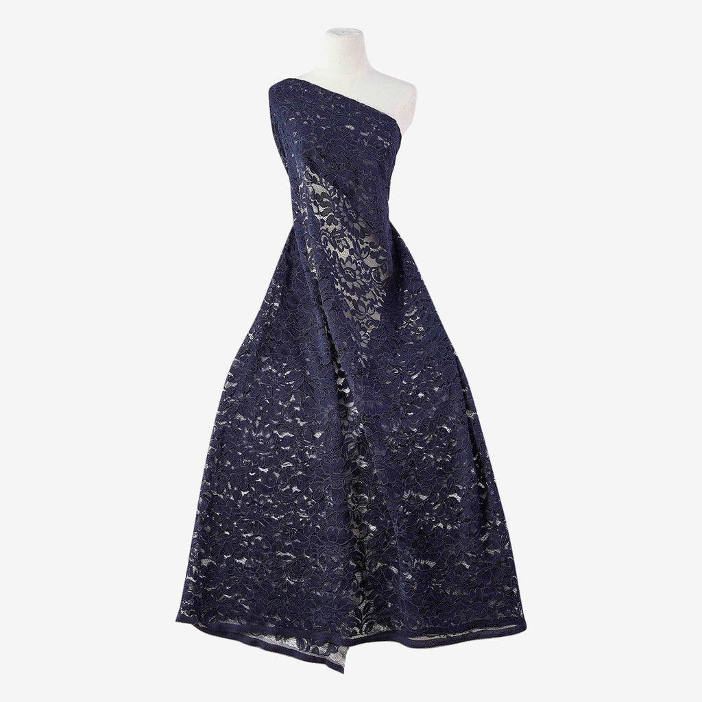 ARRESTING NAVY | 22715-BLUE - SAINT LACE [1 3/4 YRD PANEL] - Zelouf Fabrics
