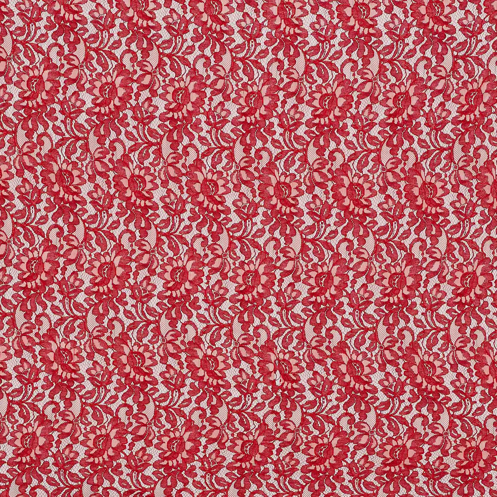 BURGUNDY HONOR/RED | 22715-RED - SAINT LACE [1 3/4 YRD PANEL] - Zelouf Fabrics
