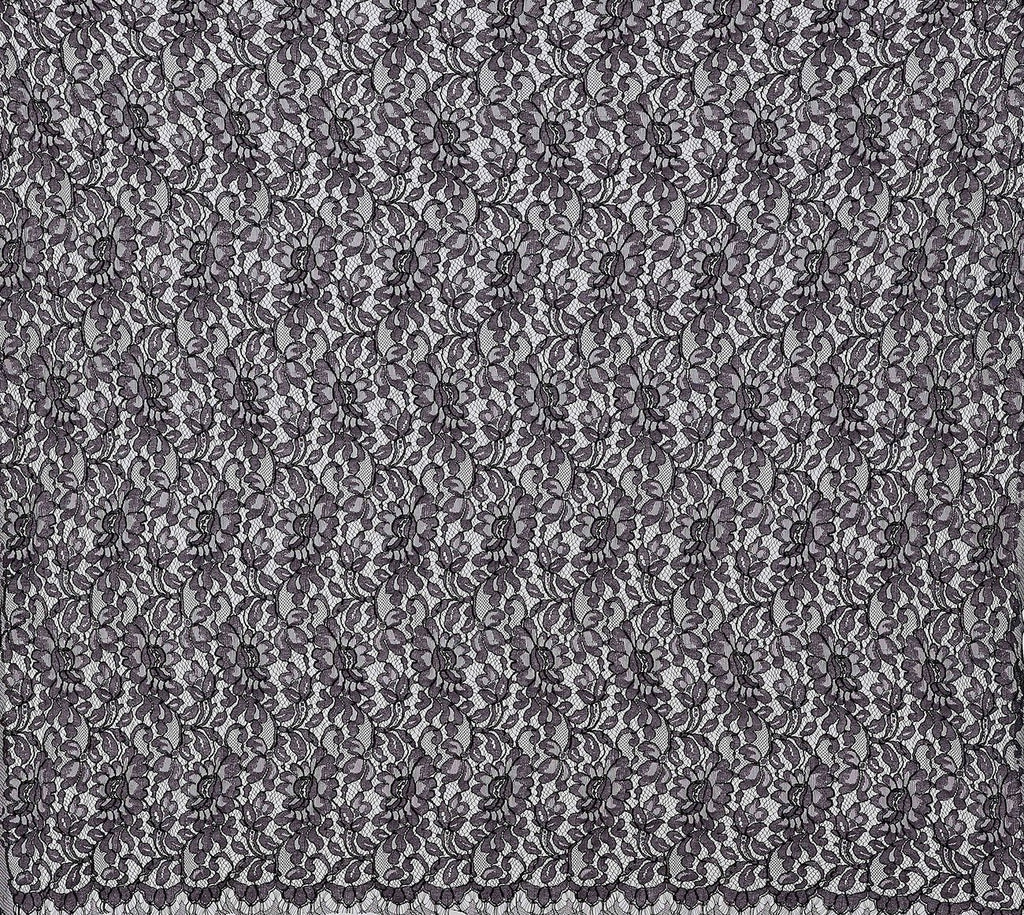 COAL SHADOW/BLK | 22715- - SAINT LACE [1 3/4 YRD PANEL] - Zelouf Fabrics