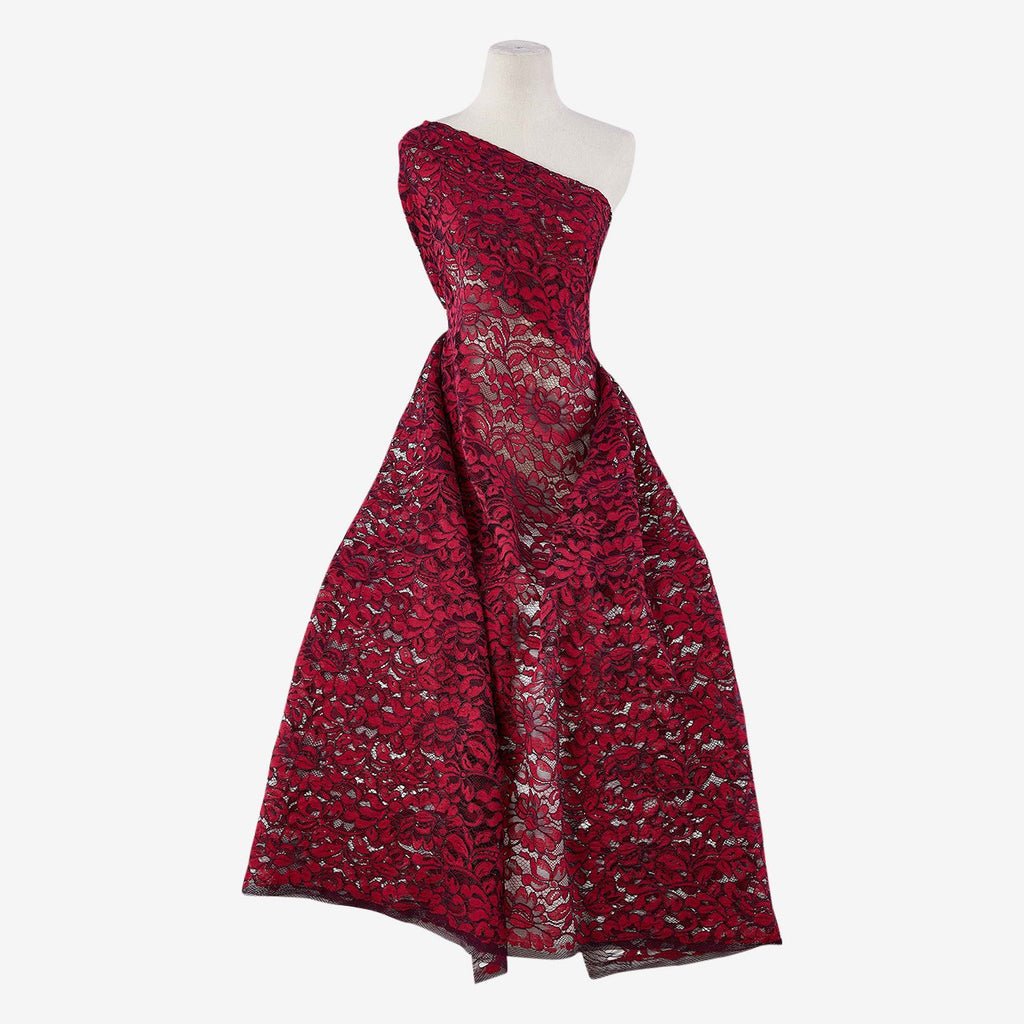 MAJESTIC MERLOT/MULBERRY | 22715-RED - SAINT LACE [1 3/4 YRD PANEL] - Zelouf Fabrics