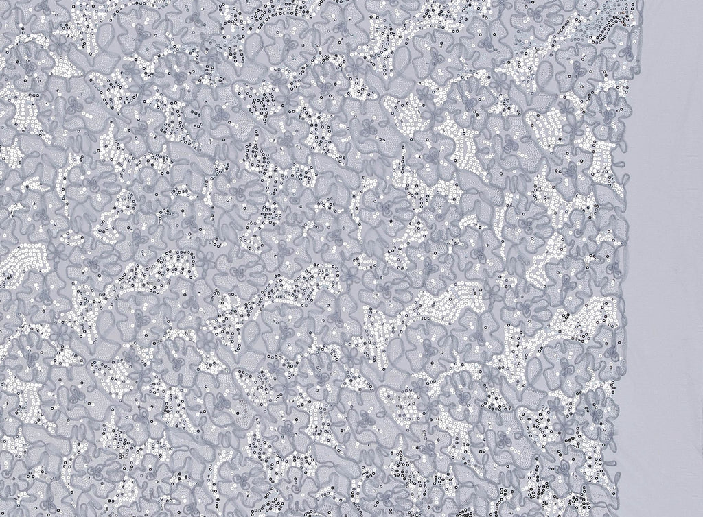 SILVER DRAMA | 22720 - TOP NOTCH EMBROIDERY LACE W/SEQUINS - Zelouf Fabrics