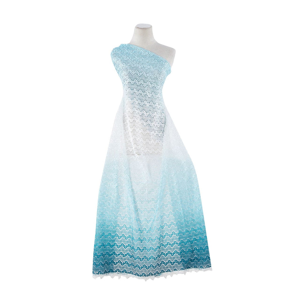 LONIE OMBRE LACE  | 22763 TEAL HONOR OMBRE - Zelouf Fabrics