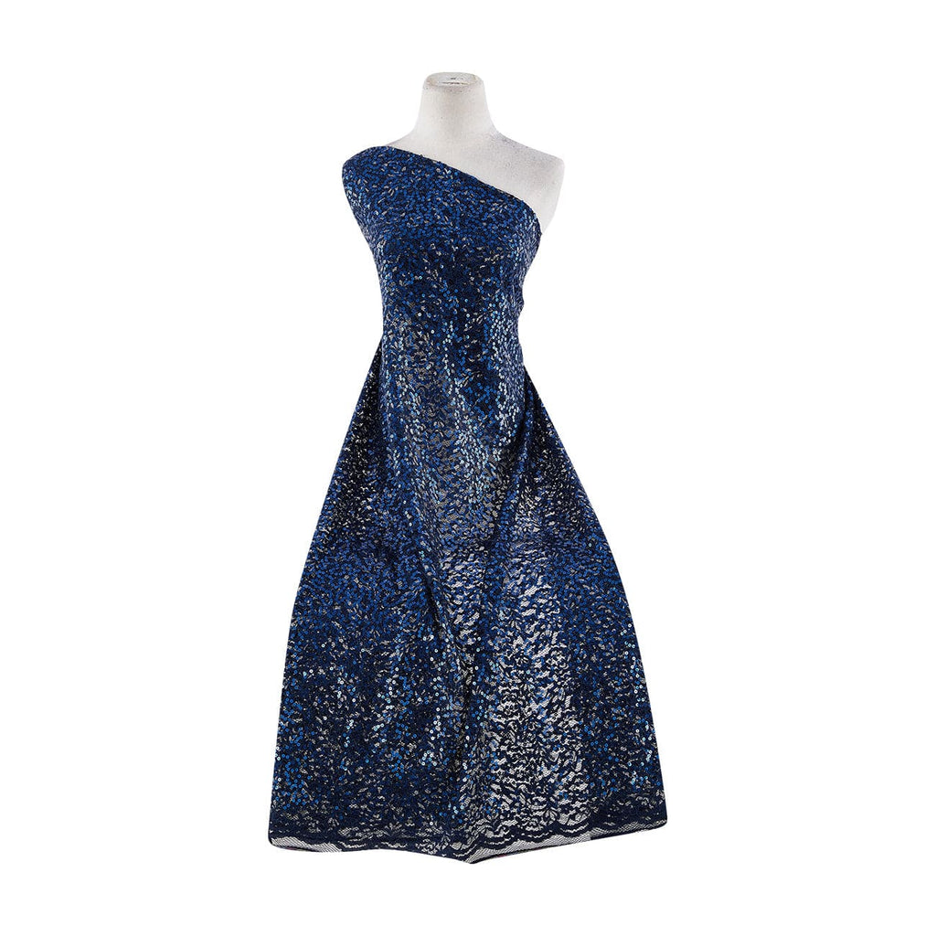 KIANA LACE W/DTM SEQUINS  | 22764 FEATHER INK/NAVY - Zelouf Fabrics