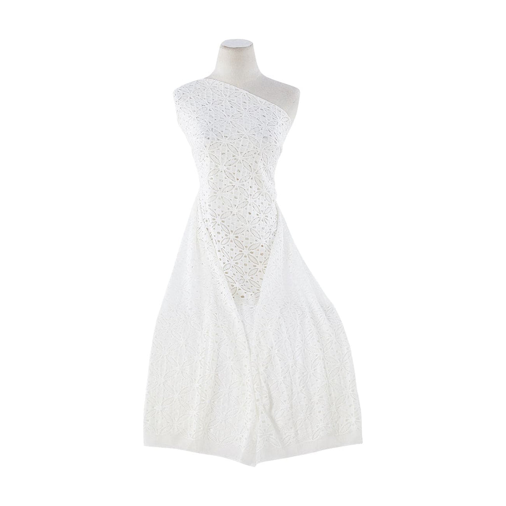 WHITE | 23030 - UP FLOWER LACE - Zelouf Fabrics