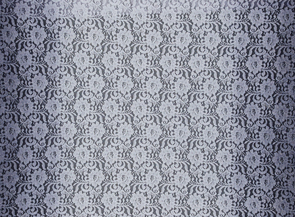 SILVER COMBO | 23066-GLIT - VALLEY DOUBLE BORDER OMBRE LACE W/GLITTER - Zelouf Fabrics