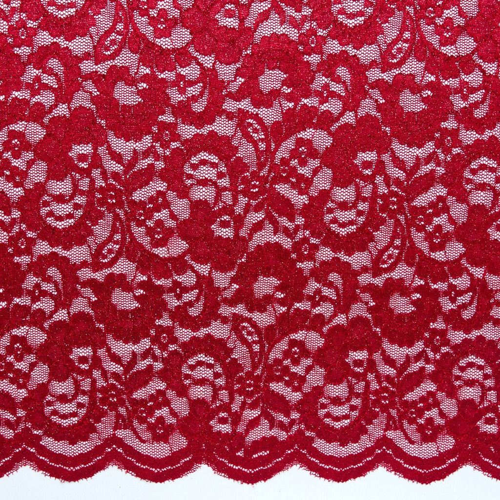 RUBY DELIGH | 23073-GLITTER-RED - RAVIE GLITTER LACE - Zelouf Fabrics