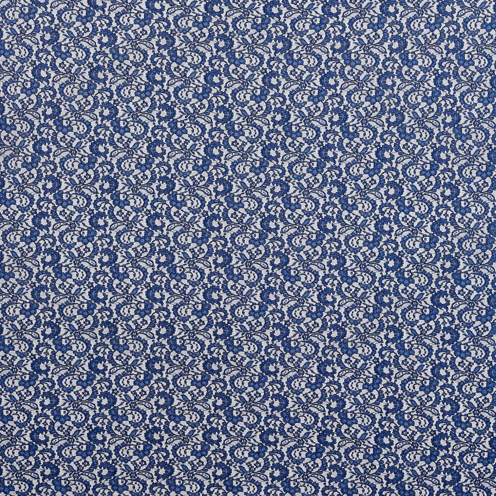 DK LOVELY PEACOCK | 23073SC-GLITTER-BLUE - RAVIE LACE W/GLITTER & SCALLOP - Zelouf Fabrics