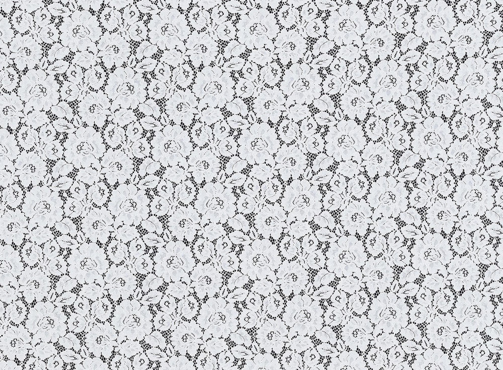 WHITE | 23155 - EAMON FLOWER LACE - Zelouf Fabrics