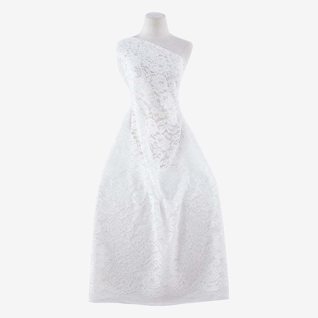 WHITE | 23234-WHITE - TASHA FLOWER LACE - Zelouf Fabric
