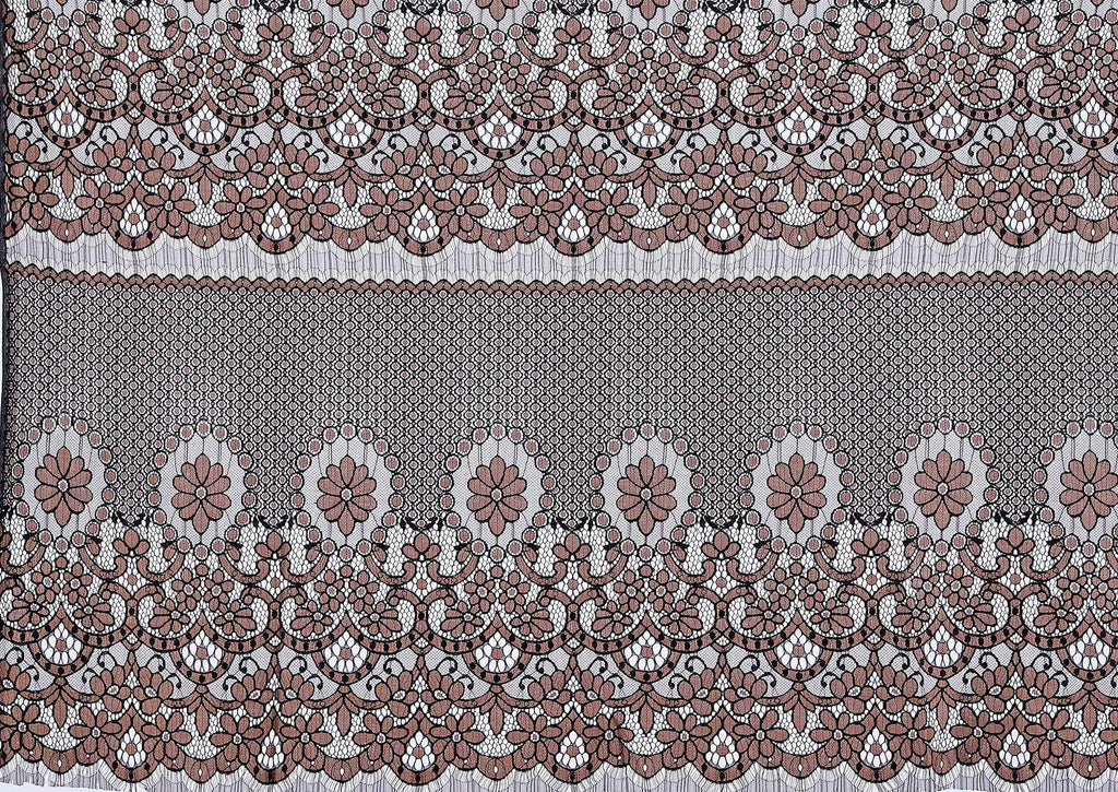 BLK/ENCHANTED MAPLE | 23252 - FEELING FLOWER LACE [0.75 YRD PER PANEL] - Zelouf Fabric