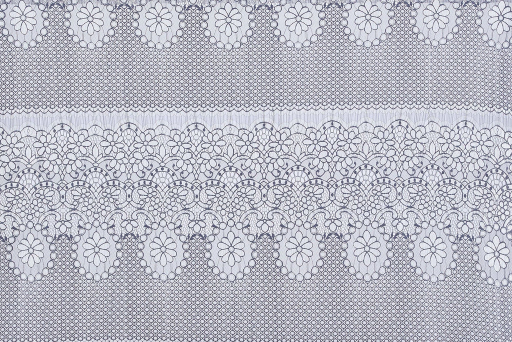 WHITE/FEATHER ASH | 23252 - FEELING FLOWER LACE [0.75 YRD PER PANEL] - Zelouf Fabric