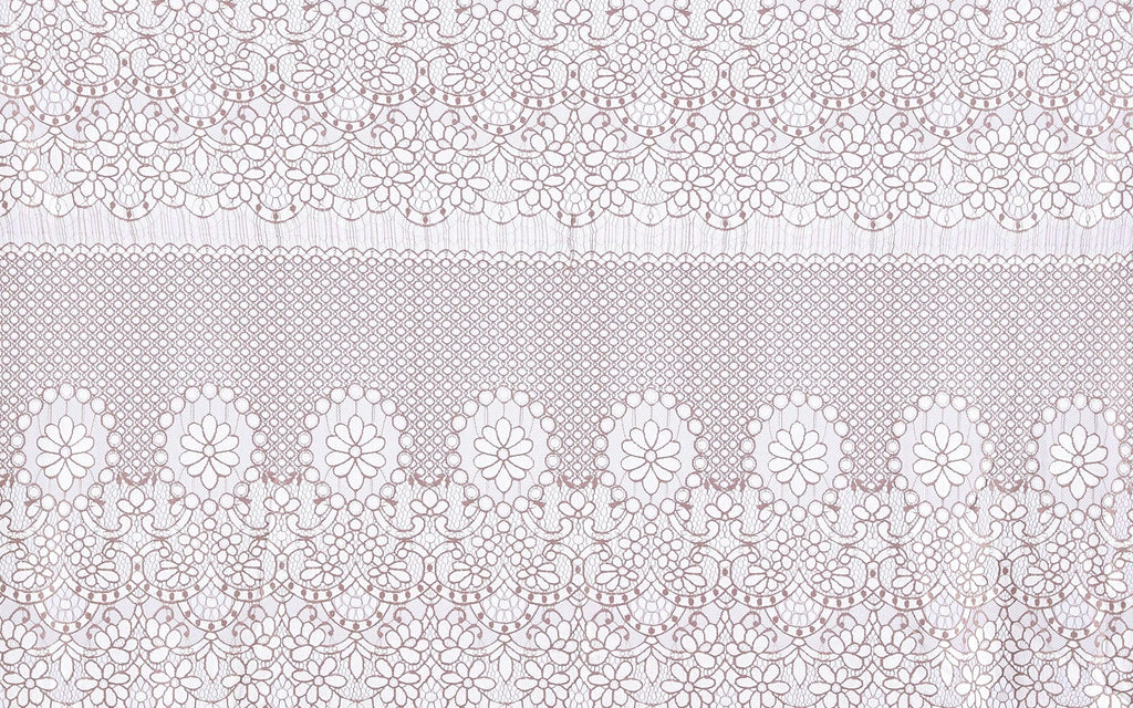 WHITE/FEATHER SAND | 23252 - FEELING FLOWER LACE [0.75 YRD PER PANEL] - Zelouf Fabric