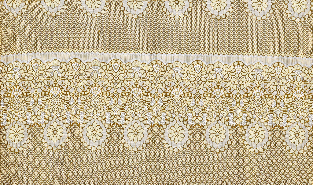 WHITE/GREEN TEA | 23252 - FEELING FLOWER LACE [0.75 YRD PER PANEL] - Zelouf Fabric