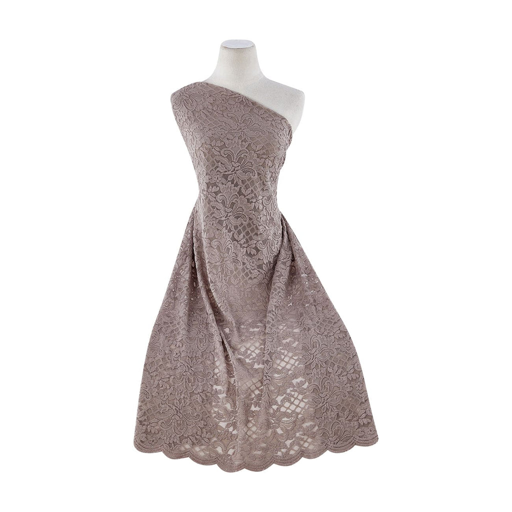 ENCHANTED TAUPE | 23274-GLIT - TITAN FLORAL STRETCH LACE W/GLITTER - Zelouf Fabrics
