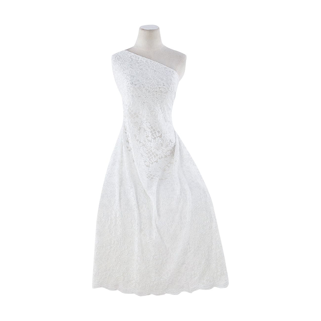 IVORY | 23274-GLIT - TITAN FLORAL STRETCH LACE W/GLITTER - Zelouf Fabrics