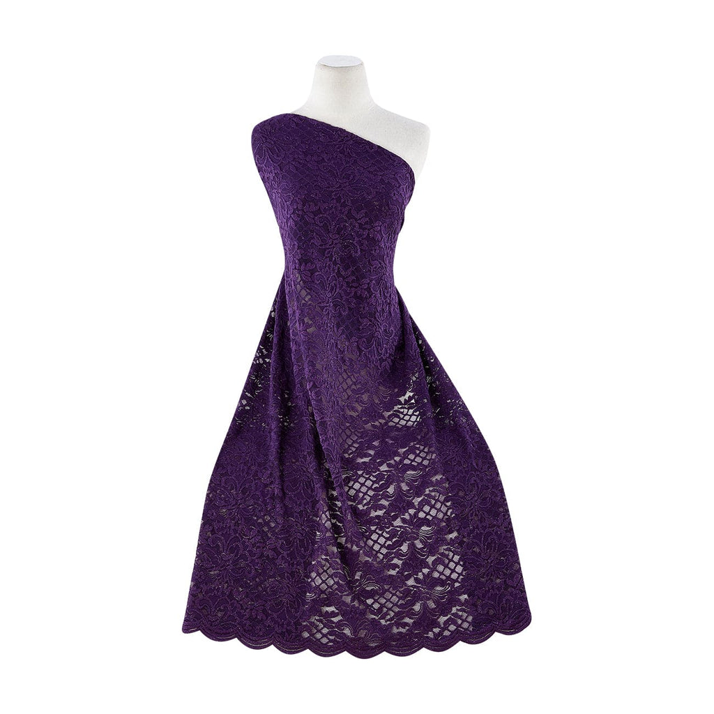 LUSCIOUS PLUM | 23274-GLIT - TITAN FLORAL STRETCH LACE W/GLITTER - Zelouf Fabrics