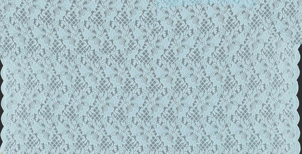 AQUA BLISS | 23274SC-GLIT-BLUE - TITAN FLORAL STRETCH GLITTER LACE SCALLOP - Zelouf Fabrics