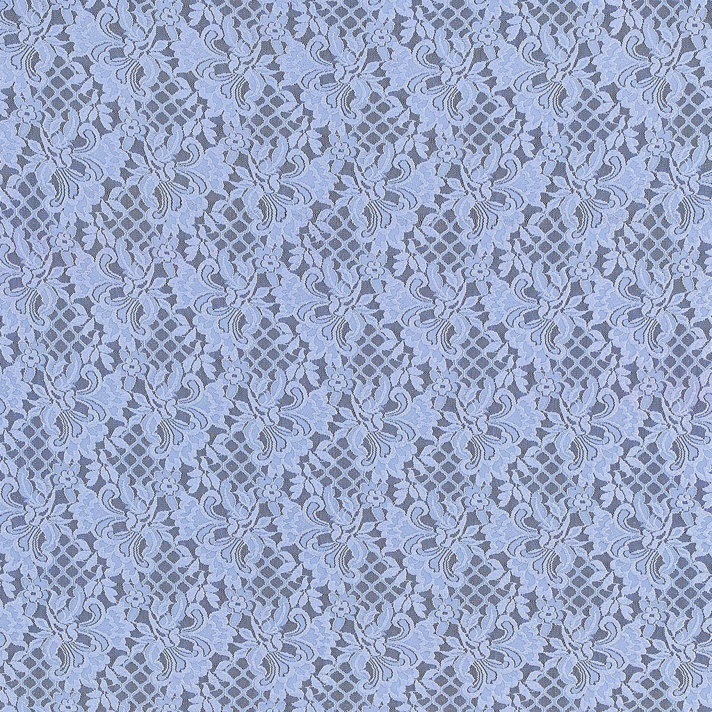 ELEGANT SKY | 23274SC-GLIT-BLUE - TITAN FLORAL STRETCH GLITTER LACE SCALLOP - Zelouf Fabrics