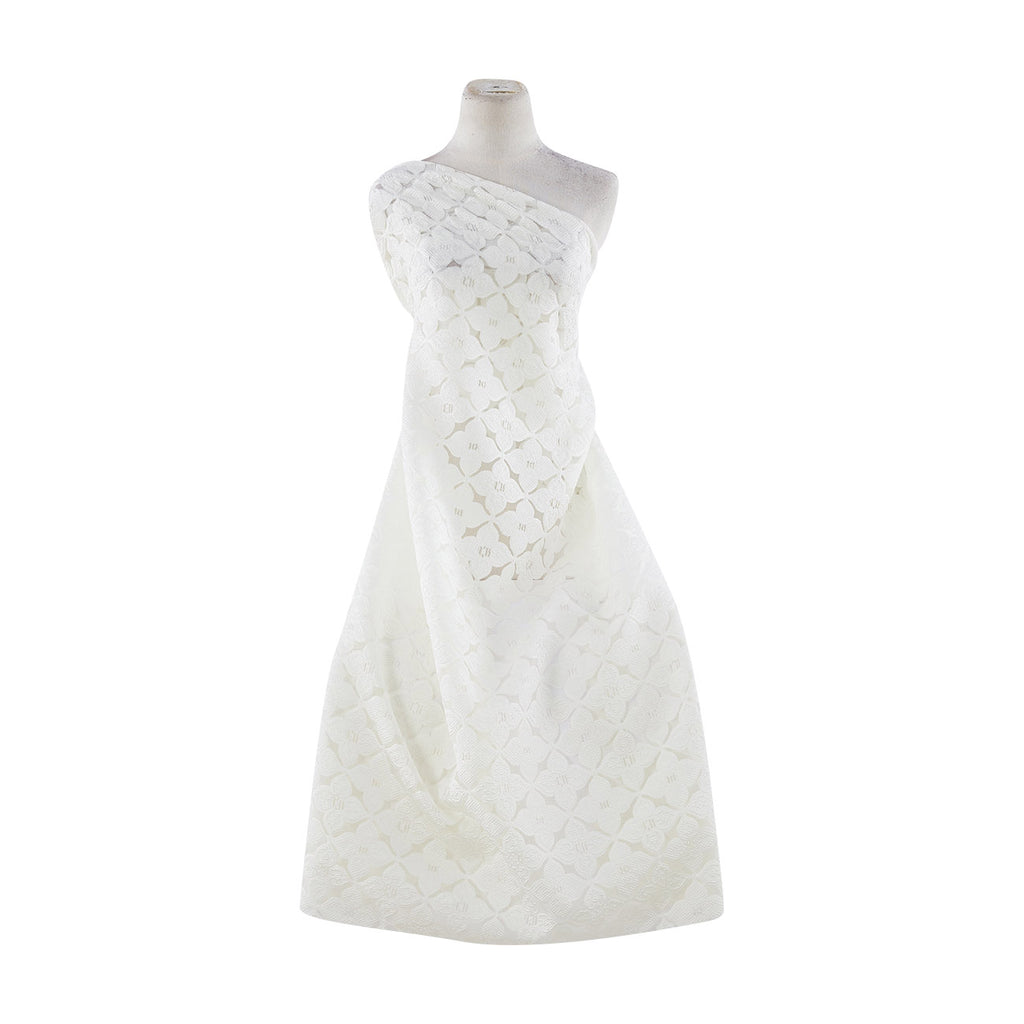 SINCERITY EMBOSSED FLORAL ORGANZA  | 23285 IVORY - Zelouf Fabrics