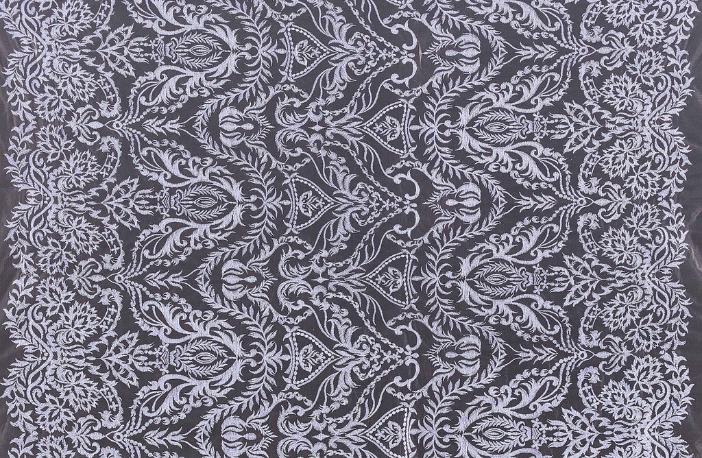 NUDE/PERI | 23324 - CHANT FLORAL METALLIC YARN EMBROIDERY ON MESH - Zelouf Fabric