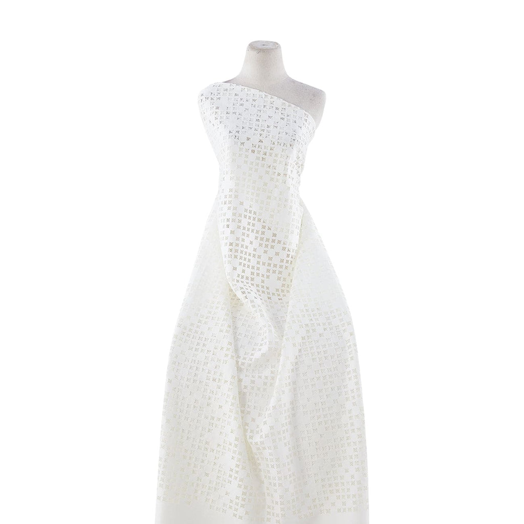 DIA LASER CUT SCUBA ON BONDED MESH  | 23400 WHITE - Zelouf Fabrics