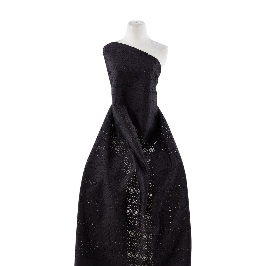 SECRET LASERCUT SCUBA ON BONDED MESH  | 23401 BLACK - Zelouf Fabrics