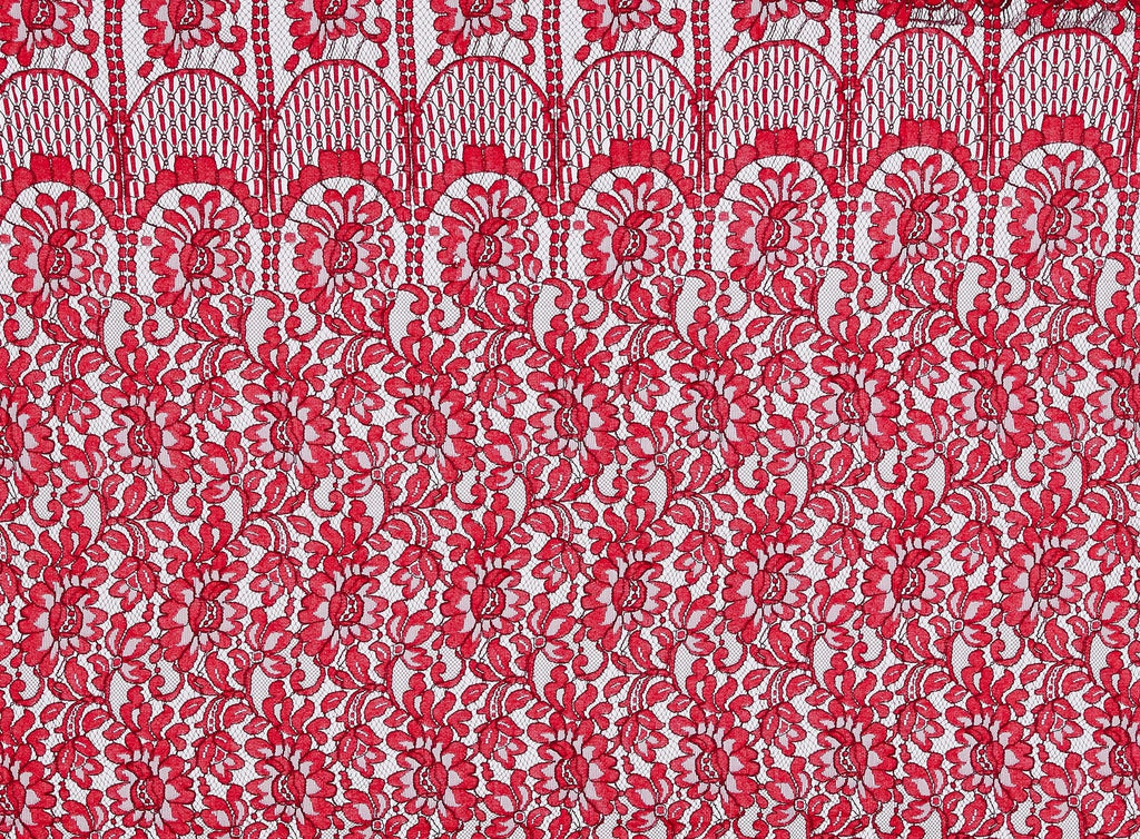 AIM 2 TONE FLORAL LACE W/CORDED [1 1/2 Panel]  | 23410-2TONE AUDACIOUS RED/WINE - Zelouf Fabrics