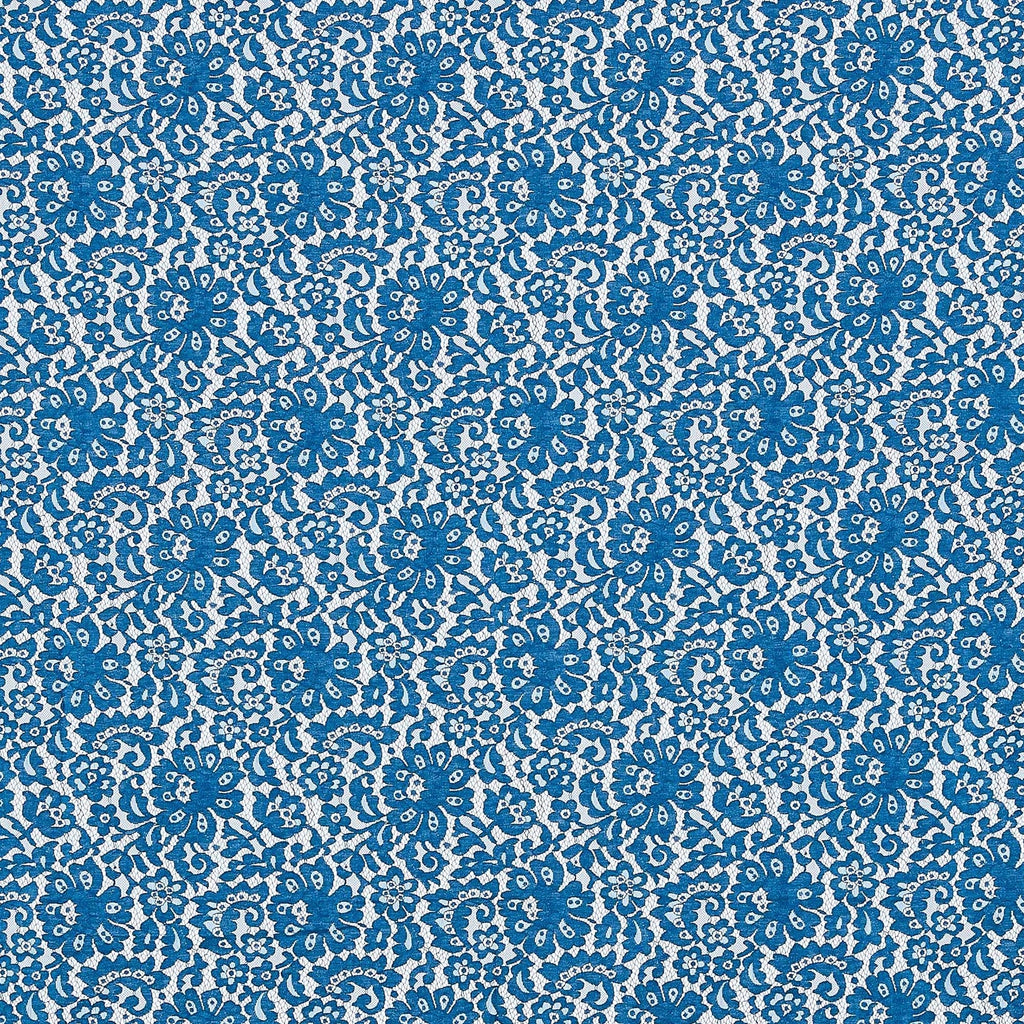 LUSCIOUS PEACOCK | 23450-BLUE - STONY FLORAL LACE [1.25YRD PER PANEL] - Zelouf Fabric