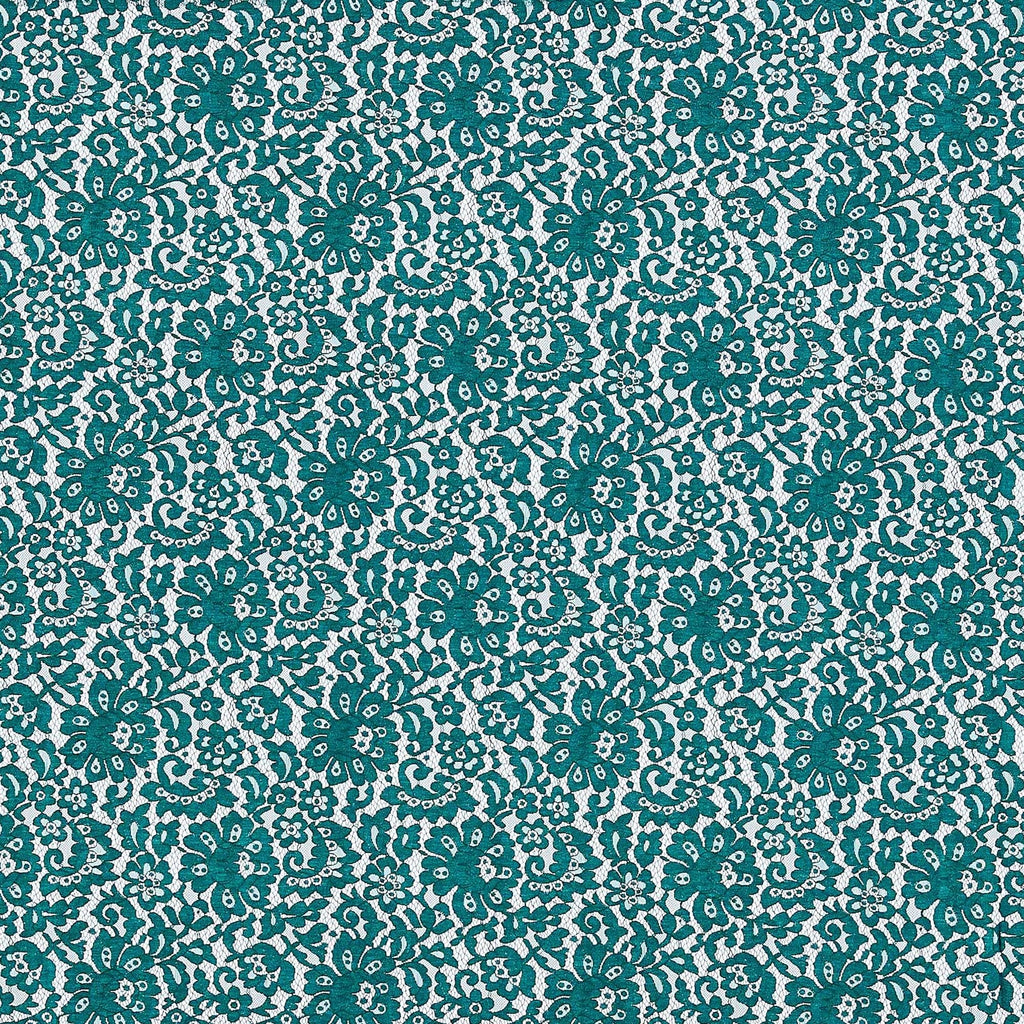 LUSCIOUS PINE | 23450-GREEN - STONY FLORAL LACE [1.25YRD PER PANEL] - Zelouf Fabric