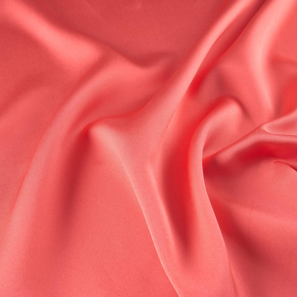 BRILLIANT CORAL | 23595-PINK - LOUIE SATIN TWILL - Zelouf Fabrics
