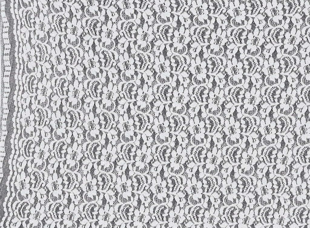 IVORY/SILVER | 23600 - SEVILLA FLORAL EMBROIDERY LACE W/FOIL - Zelouf Fabrics