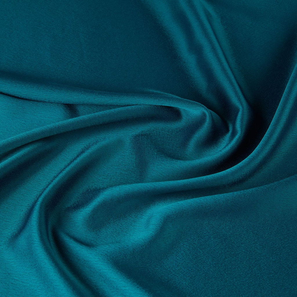 MAJESTIC PEACOCK | 23628-BLUE - CALLER STRETCH SATIN BACK CREPE - Zelouf Fabrics