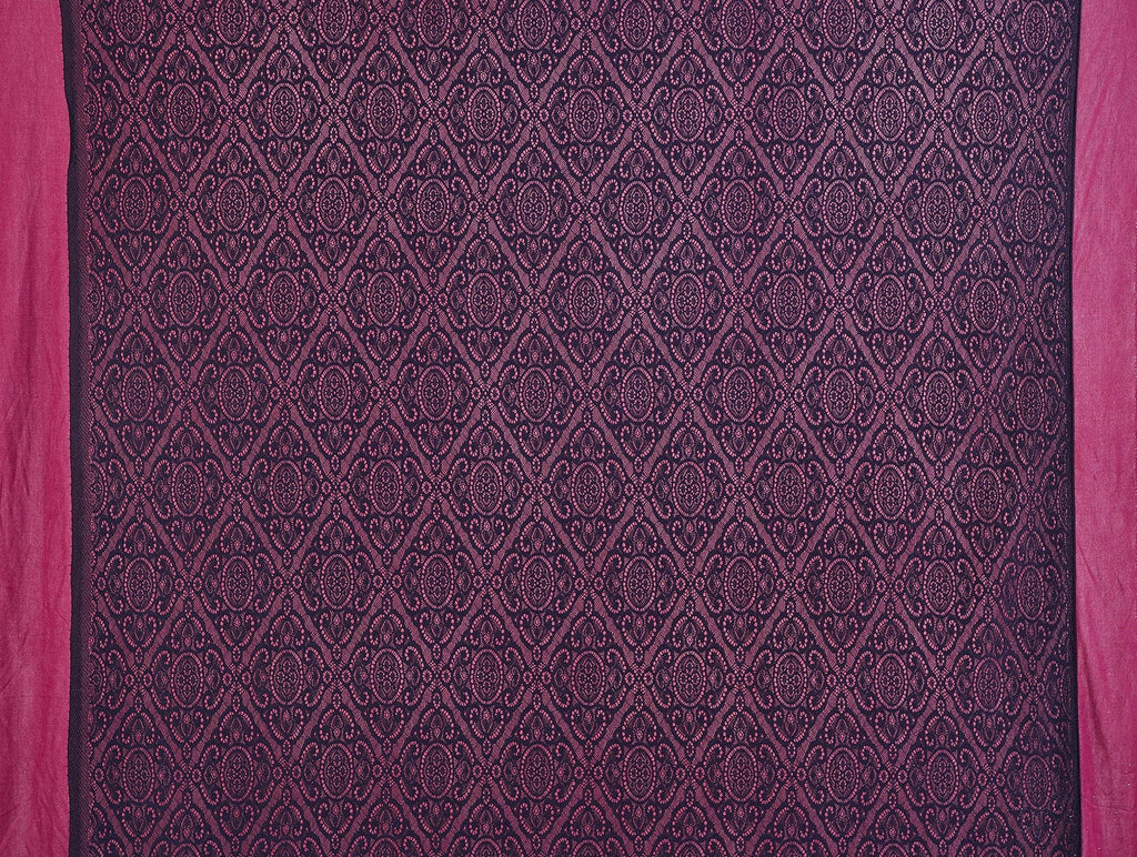 BLK/MAJESTIC WINE | 23659-BONDED - ARLO FLORAL LACE BONDED - Zelouf Fabric