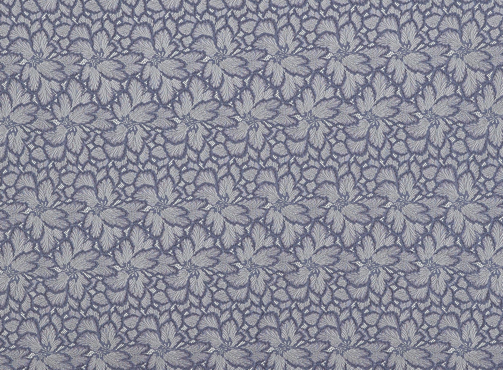 LUSCIOUS SLATE/BLK | 23705 - NOD 2 TONE FLORAL LACE [By Panel 1 1/2y 57"/59"] - Zelouf Fabrics