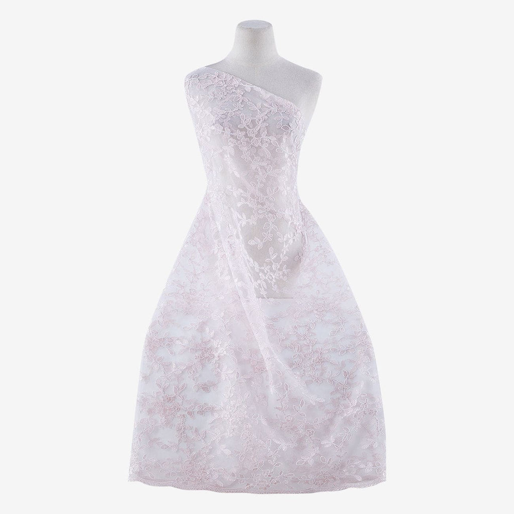 BLUSH MUSE/IVY | 23719 - SERA FLORAL CORDING LACE ON TULLE - Zelouf Fabric