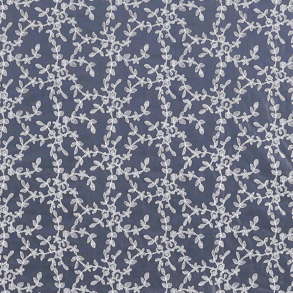 PLATINUM/IVY | 23719 - SERA FLORAL CORDING LACE ON TULLE - Zelouf Fabric