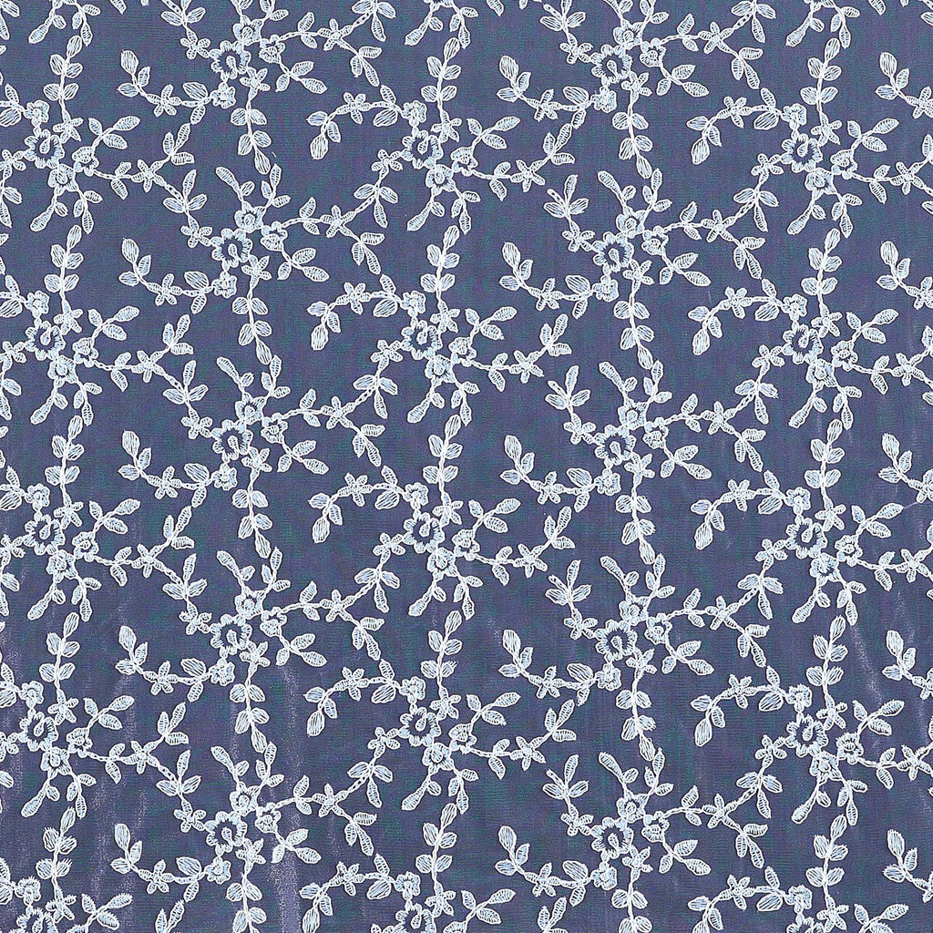 SKY SUNRISE/IVY | 23719 - SERA FLORAL CORDING LACE ON TULLE - Zelouf Fabric