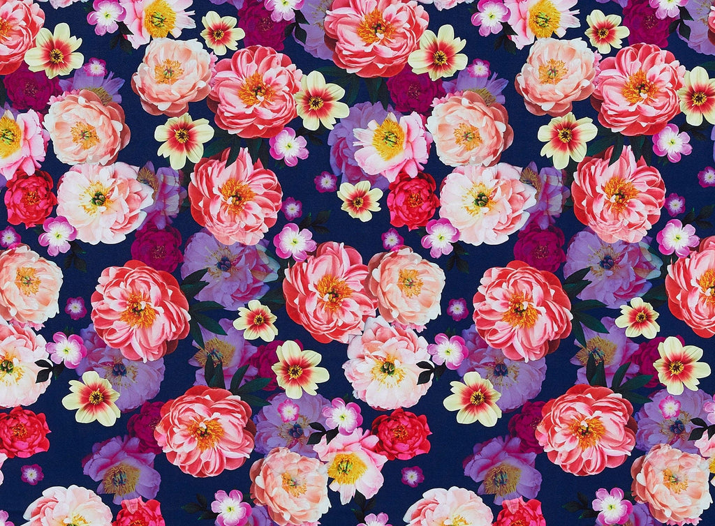MOOD ALLOVER FLORAL PRINT ON MIKADO  | 23753-4765  - Zelouf Fabrics