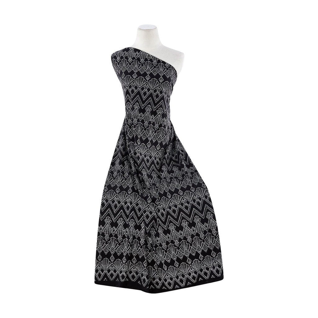 BLACK | 23774 - SANA CAVIAR & GLITTER PRINT ON ITY - Zelouf Fabrics