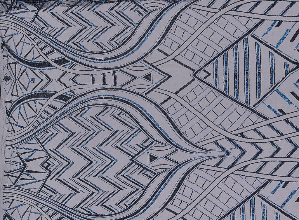 LUSCIOUS NAVY | 23776-1060 - PERLA GLITTER & CAVIAR ON TULLE - Zelouf Fabrics