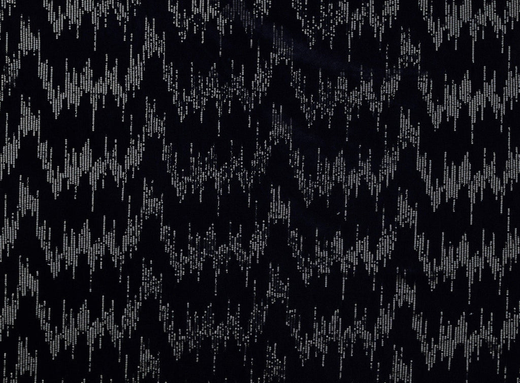 BLACK/BLACK | 23793 - JOSS SEQUIN EMBROIDERY ON VELVET - Zelouf Fabrics