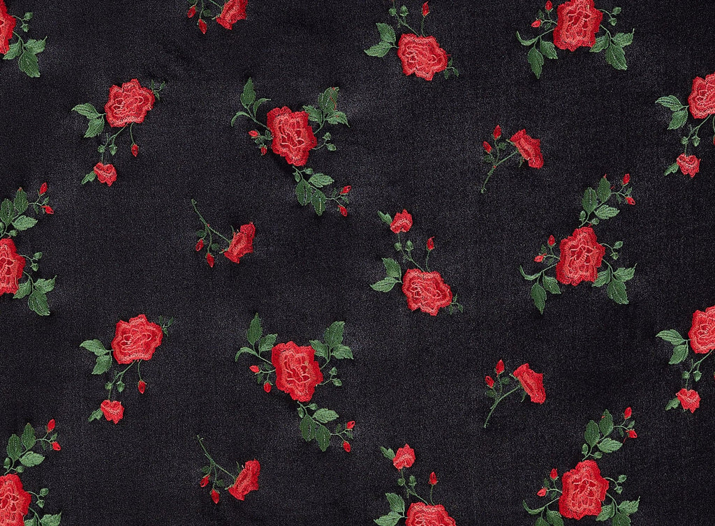DAWSON EMBRIODERED FLORAL ON SCUBA CREPE  | 23832  - Zelouf Fabrics