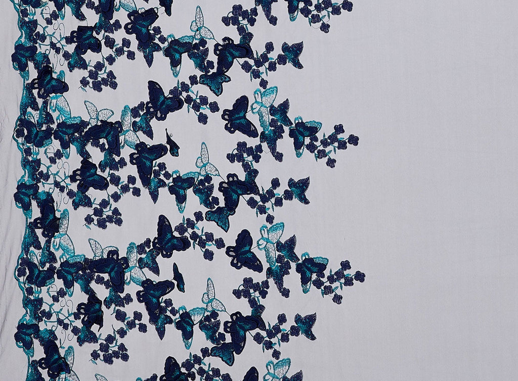 DINA BUTTERFLY EMBROIDERY ON TULLE  | 23849  - Zelouf Fabrics
