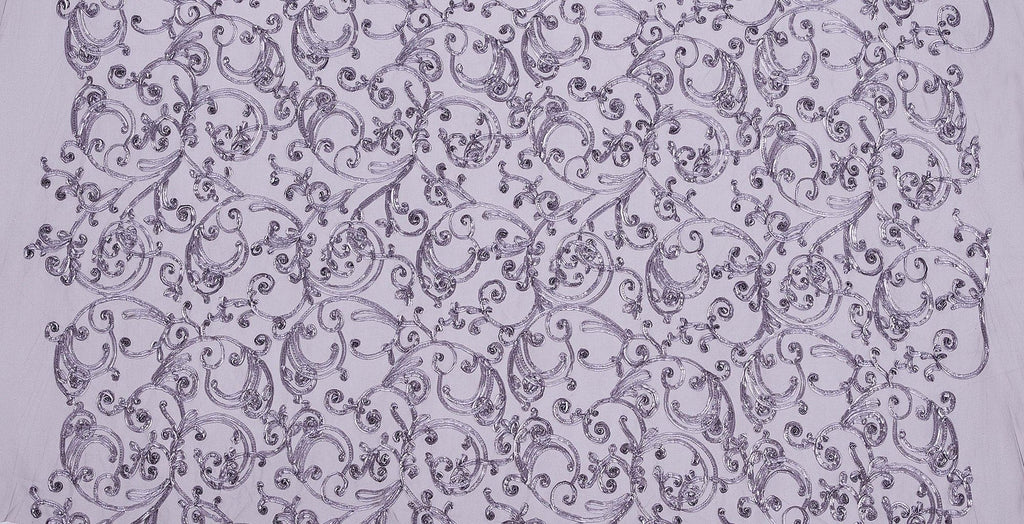 GRANITE ALLURE | 23917 - PRIME RIBBON EMBROIDERY ON MESH - Zelouf Fabrics