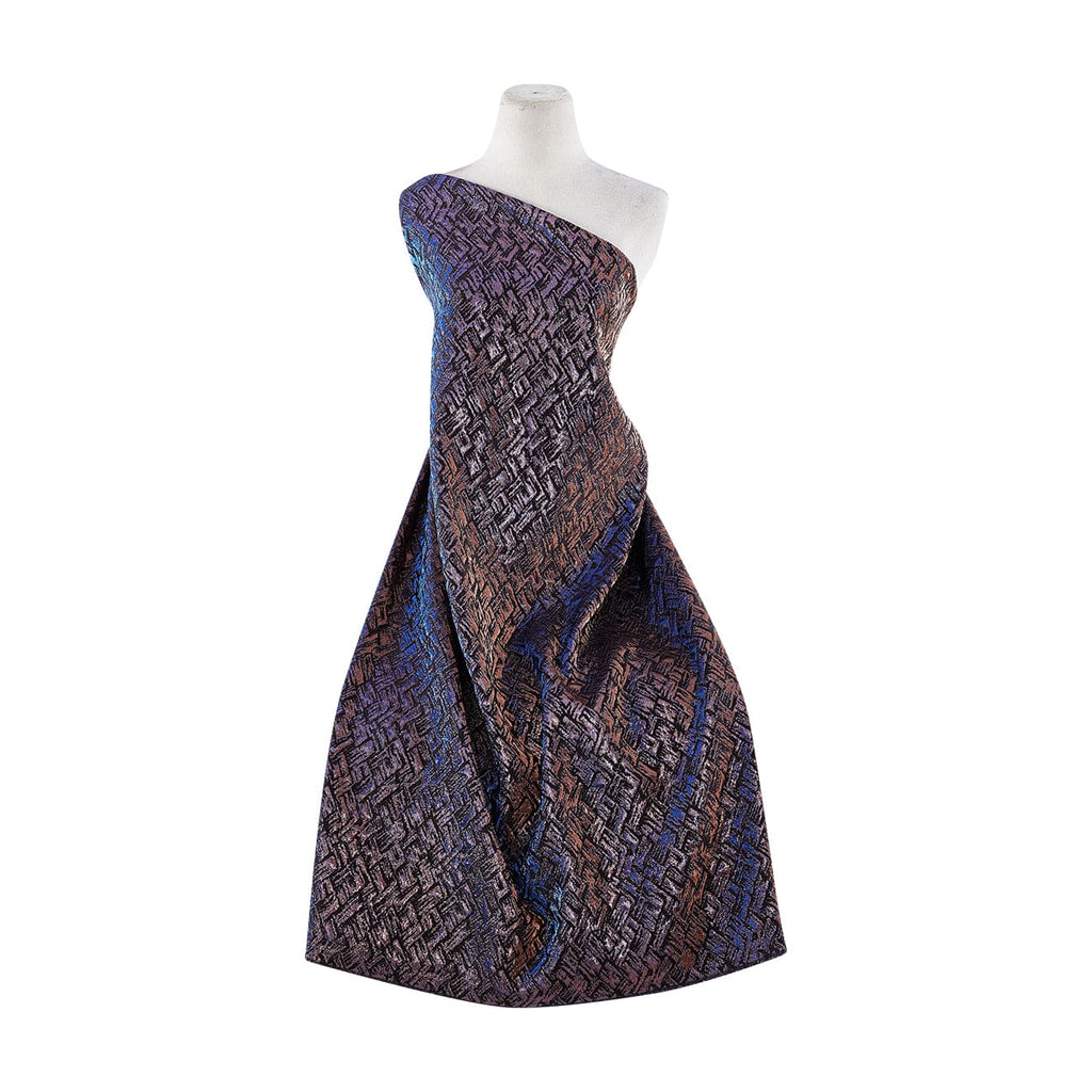 GREATNESS LUREX JACQUARD  | 23925 BLACK/BLUE/COPPER - Zelouf Fabrics
